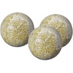 Decorative Balls Set of 3 Glass Mosaic Sphere Dia 5 Gold & WHOLE HOUSEWARES | Decorative Balls | Set of 3 Glass Mosaic Orbs for Bowls | 4 Diameter | Table Centerpiece | Coffee Table Turquoise - BW92A03CT