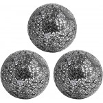 Dolity 3Pcs Decorative Glass Mirror Balls 10cm 4 inch Diameter Home Sphere Ball Set Ornaments for Living Room Table Centerpiece Decorations Silver Black - BEVSEXT8L