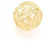Gold Metal Wire Decorative Dining Ball Set of 3 Geometric Sculptures Dining Coffee Table Centerpiece for Decorating Dinner Christmas Wedding Family Gathering Party 4.5 Inches - BKY66YZIB