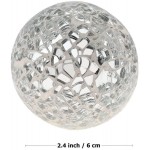 Kepfire Round Glass Sphere 6Pcs 2.4 Inch Mix-Color Orbs Mosaic Crackl Balls Dining Table Centerpiece Christmas Party Decoration - B9UBI508R