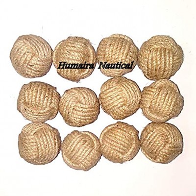 Mahira Nautical Lot of 100 1.5" Decorative Rope Ball Jute Rope Knot Nautical Bowl Filler Rope décor A - BSC6XIFQO
