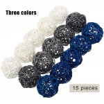 Newmind 24 15Pcs Mixed Natural Wicker Rattan Balls Handmade Decorative Crafts Wedding Table Centerpieces Bowls Christmas Home Aromatherapy Garden Fall Accents Blue Gray White 15 - BP1DDW7AA