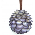 PEPPERLONELY Decorative Violet 3 Sea Shell Balls Purple Cay Cay Shells Orbs Spheres Table Top Centerpiece Nautical Home Décor - BSQW183WW