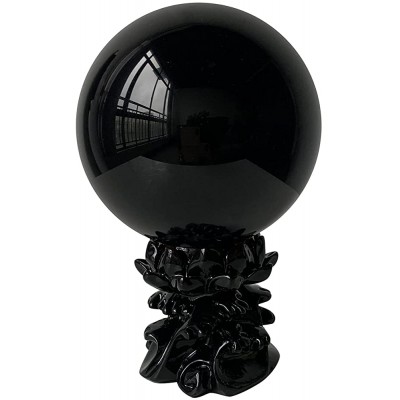 RUTILY Obsidian Crystal Ball with Stand,100 mm 3.94" Natural Black Crystal Ball for Scrying Meditation Crystal Healing Divination Sphere Home Decoration W Luxury Gift Box Black - B22GSFZ62