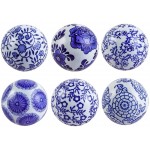 Sanbege Decorative Porcelain Balls 3 Centerpiece Balls Set Floating Ceramic Orbs Spheres for Bowl Vase Basket Dish Fish Tank Home Decor Pack of 6 Blue and White - BOQZJUYXT