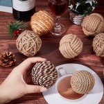 SUPERFINDINGS 10Pcs 3 Style 2.2-2.5inch Decorative Balls Set Include 8pcs Hemp Rope Knitting Ball and 2pcs Aquatic Plant Knitting Ball for Vase Fillers Table Decor Party Decoration - B4T1FW7PN