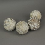 Things2Die4 Set of 4 Weather Worn Whitewashed Hand Carved Wooden Decor Balls 3.75 Inch Diameter - B2TWSYAQB