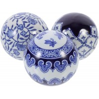 VORCOOL 3pcs Ceramic Balls Decorative Porcelain Balls Floating Ball Table Centerpiece Decoration for Home Office Housewarming Gift Blue - BGY5V3V9O