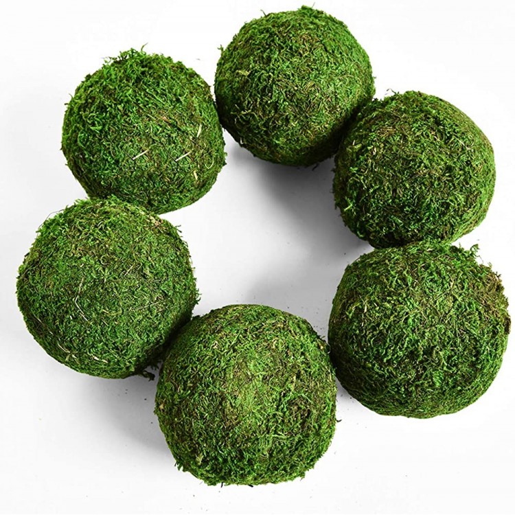 Vumdua Moss Ball Natural Decorative Green Globes with Handmade Hanging Balls Vase Bowl Filler for Home Party &Weddings Display Decor Props 3.5-Set of 6 - BJKZYXOLM