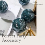 WHOLE HOUSEWARES | Decorative Balls | Set of 5 | Glass Mosaic Sphere | Diameter 3 | Modern Decorative Orbs Turquoise - BZE74XLF7