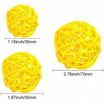 Worldoor Wicker Rattan Balls Bag Garden Wedding Party Decorative Crafts House Ornaments Vase Fillers Decorative Orbs Natural Spheres Christmas Tree. Set of 21. Yellow - BCP2SH124