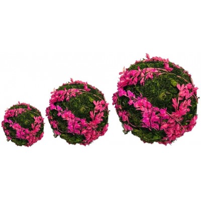 zorpia Natural Pink Moss Decorative Ball,Handmade 2"-Set of 12 - BD1NA3NCN