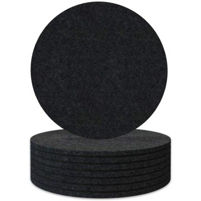 6 PCS Coasters for Drinks Absorbent Felt Coasters Increase The Waterproof and Anti-Skid Layer Black Round Drink Coaster for Wooden Table Housewarming Gifts for New Home - BPHSVCXCE