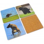 8 Pooping Dogs Funny Coasters for Drinks Absorbent Cork Base Home Decor Coaster Set for Tabletop Protection Dog Decor for Dog Lovers Hilarious Drink Coasters Set Gag - B8PCKD0MP
