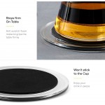Acrylic Drink Coasters Set of 6 | Premium Stylish Black 4 Inch Coaster Set for Tabletop Protection | Our Coasters Will Not Scratch Your Tables or Stick to Glass | Beautiful Home Decor Accent Pieces - BTD5WR6LL