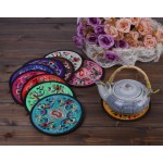 Ambielly Drinks Coasters ,Vintage Ethnic Floral Fabric Coasters Bar Coasters Cup Coasters for Friends,Housewarming,Party,Living Room Decor 10pcs Set 5.12 13cm Mixed Colors - B5KUMYDW8