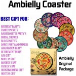 Ambielly Drinks Coasters ,Vintage Ethnic Floral Fabric Coasters Bar Coasters Cup Coasters for Friends,Housewarming,Party,Living Room Decor 10pcs Set 5.12 13cm Mixed Colors - B5KUMYDW8