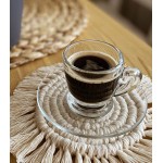 Coasters for Drinks Macrame Coasters for Wooden Table Housewarming Gift Absorbent Coasters Boho Decor for Home Beige - BJV55L4C8