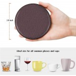 Coasters for Drinks,Thipoten Leather Coasters with Holder,Protect Furniture from Damage6PCS Brown - B2CS02MGU