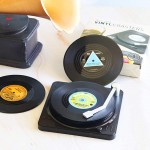 Funny Retro Vinyl Record Coasters for Drinks with Vinyl Record Player Holder for Music Lovers,Set of 6 Conversation Piece Sayings Drink Coaster,Housewarming Hostess Gifts Wedding Registry Gift Ideas - BL3JH6VGC