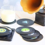 Funny Retro Vinyl Record Coasters for Drinks with Vinyl Record Player Holder for Music Lovers,Set of 6 Conversation Piece Sayings Drink Coaster,Housewarming Hostess Gifts Wedding Registry Gift Ideas - BIZ4L7WQK