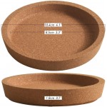 ionEgg Cork Coasters Etra Thick with Rising Rim Reusable Absorbent Cup Coaster Stackable Pack of 4 - BPHROWZ7P