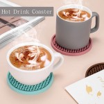 ME.FAN Silicone Coasters [6 Pack] Thickened Drink Coasters with Holder Cup Mat Non-Slip Non-Stick Stay Put Deep Tray Prevents Furniture and Tabletop DamagesBlack - BWITJZFPD