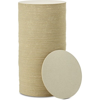 MT Products 4” Round Blank Medium Weight Off-White Cardboard Coasters for Your Beverages 125 Pieces - B0G3YLBSN