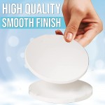 Paintable Ceramic Tiles | 12pc | Unglazed White Circle Drink Coasters for Crafts Includes 2 Metal Holders 4 x 4 - BI006B7U3