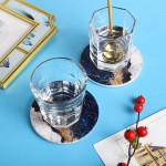 RoomTalks Blue and Gold Marble Coasters for Drinks Absorbent 4PCS Modern Abstract Ceramic Coaster Set Cork Back Glitter Stone Coasters for Wooden Coffee Table Navy 4 Pieces - BKMGKZ4AN