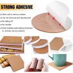 Self-Adhesive Cork Squares 110 PCS Cork Adhesive Sheets 4 x 4 Inch for Coasters and DIY Crafts Cork Board Squares Cork Backing Sheets Mini Wall Cork Tiles Mat with Strong Adhesive - BHCJB33PW