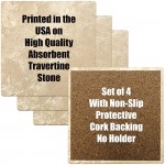 Set of 4 Absorbent Stone 4 Drink Coasters Blessed - B4PY0TGO3