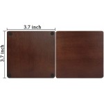 Wood Drink Coasters GOH DODD 4 Inch 8 Pieces Wooden Coasters Cup Coaster Set for Bar Kitchen Home Apartment Walnut Color Square - BJO0Z31B3