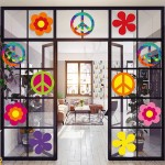20 Pieces 60's Party Cutout 60's Groovy Party Cut-Outs Decoration Retro Flower Cutouts Peace Sign Cutouts with Glue Point Dots for 60 s Theme Party Decorations 7.9 x 7.9 Inch - BQ3OQ494W