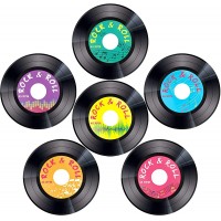 30pcs Record Cutouts 1950's Rock and Roll Music Party Two Sided Decoration 7 Inches - B5K73WD7F