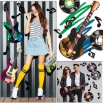 40 Pieces Music Party Decorations Musical Notes Silhouettes Record Cutouts Rock and Roll Record Cutouts Guitar Cutouts 50's Theme Party Baby Shower School Bulletin Board Craft Decor - BEGUGFKFR