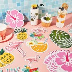 42 Pieces Tropical Summer Cutouts Hawaii Pineapple Flamingo Cutouts Tropical Accents Palm Leaves Cutouts for Hawaii Beach Summer Party Classroom Daycare Homeschool Wall Decor - BXQXNAJZ6