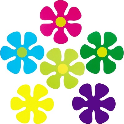 60 Pieces Flower Shaped Cutouts Mini Retro Flower Cutouts for Hippie Party Craft Home Wall Decoration - BB7BF21IA
