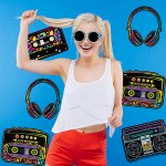 80's Party Decorations 10 to 12 Inch 80's Cutouts Large Cassette Player Cutouts Headphones Cutouts Radio Cutouts for 1970s Party Decoration 1980's Theme Party Decorating Kit Retro Design 12 Pieces - BHSUYWO6I