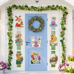 A1diee 12Pcs Vintage Easter Cutouts Decorations Retro Easter Victorian Ephemera Paper Cut Craft Bunny Lamb Chick Egg Duckling Cross Large Artwork Cardboard with Glue Point for Home Wall Window Decor - BML89N3IL