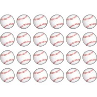 Beistle Paper Baseball Cut Outs 24 Piece – Sports Theme Brithday Party Or Baby Shower – Bulletin Board Classroom Decor 13.5" White Red Black - BA74E9WVK