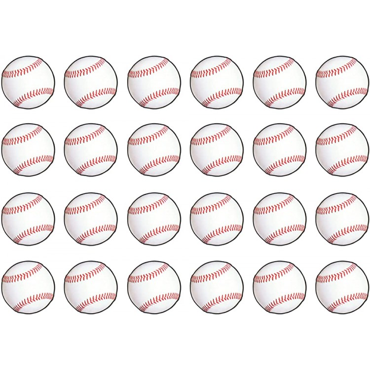 Beistle Paper Baseball Cut Outs 24 Piece – Sports Theme Brithday Party Or Baby Shower – Bulletin Board Classroom Decor 13.5 White Red Black - BA74E9WVK