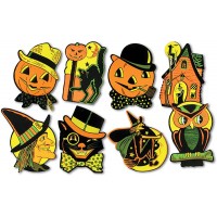 Beistle Pkgd Halloween Cutouts 8.5 inches x 9.25 inches 2 packs of 4 cutouts - B3A6RBG44