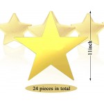 Gold Stars Decorations,24Pcs 11 Inches Gold Star Cutouts Double Printed Paper Stars Decoration for Wedding Classroom Party Office Supplies - BPVWQ89Z1