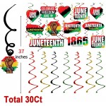 Happy Juneteenth Day Hanging Swirls Party Decorations Freedom Day Juneteenth Black Americans Independence 1865 Juneteenth Hanging Cutout for Black History Party Decorations - BZK8RYPGT