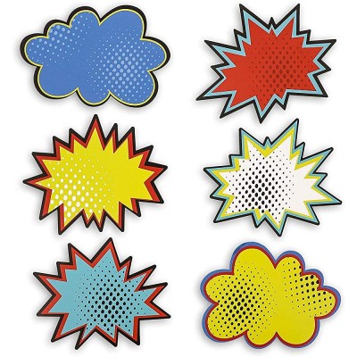 Juvale 60 Pack Comic Book Hero Bulletin Board Cutout Name Tags for Classroom Decorations 5x7 in - BVZFEGZE9