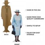 Lifesize Queen Elizabeth Cardboard Cutout | Fun Decoration Perfect for Parties Events and Photoshoots | Stands on its own and folds flat for easy storage | 5’ 5” tall just like the Queen of England - BXLCFEHHN