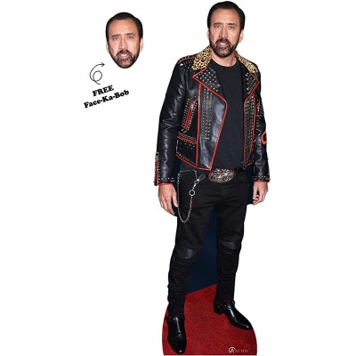 Nicolas Cage Cardboard Cutout Nicolas Cage Cardboard Cutouts Life Size Realistic Set of 2 Nic Cage Celebrity Mask Cardboard Standup Great Party Decoration Solid - BBJ2BB16Z
