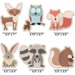 Twerp Woodland Creatures Large Laminated Card Stock Cutouts | Woodland Animal Baby Shower Decorations | Forest Animals Party Supplies | Set of 6 Heavy Card Stock Figures | Durable and Reusable - BUYOZYCC0