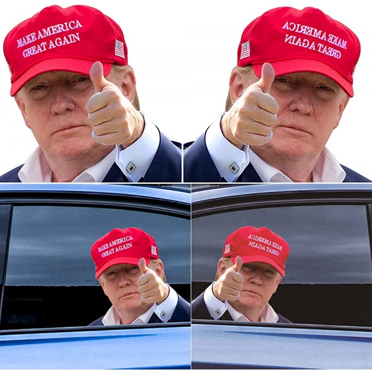 WONDERVY 2PCS Trump Stickers Car Window Sticker Car Decal Donald Trump Stickers Window Cling Easy Removal Window StickersRight and Left - B6AAMOJNR